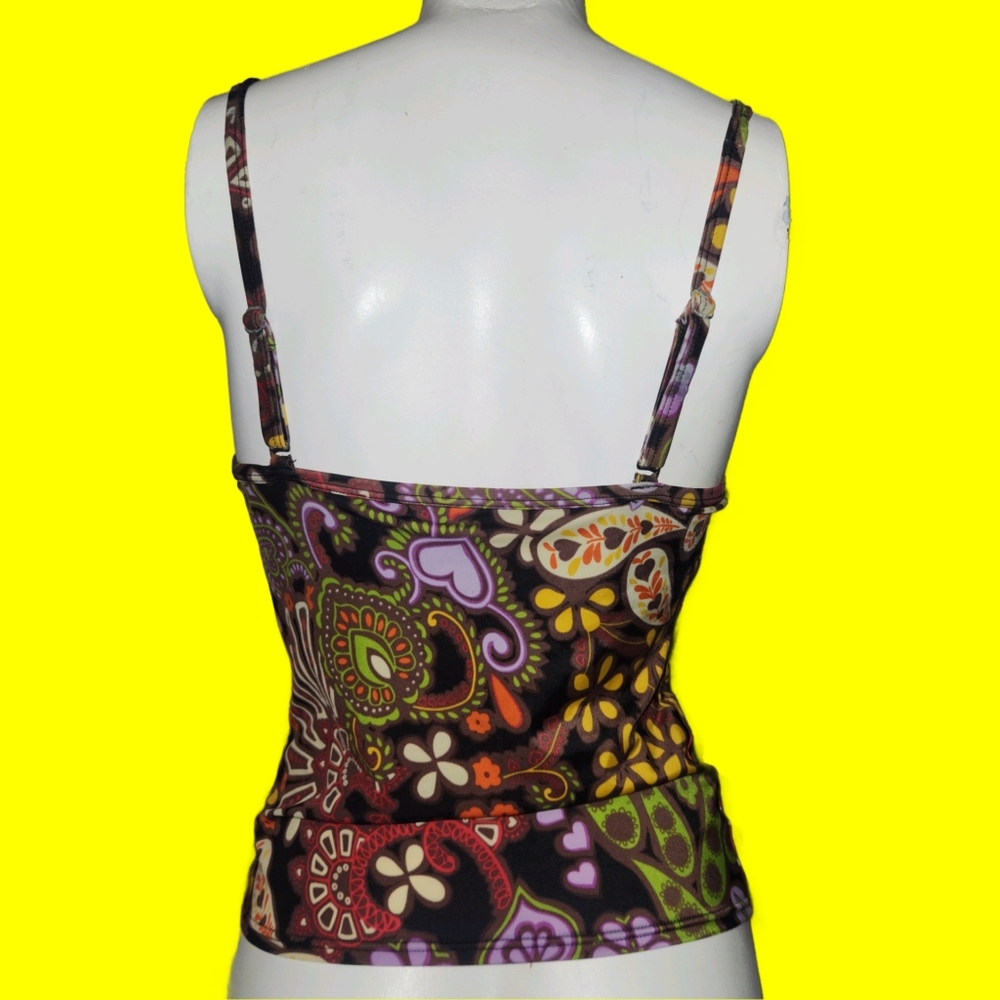 Y2K Victoria's Secret 70's Boho Paisley Tankini Top Bathing Suit Top 34B - Picture 4 of 9